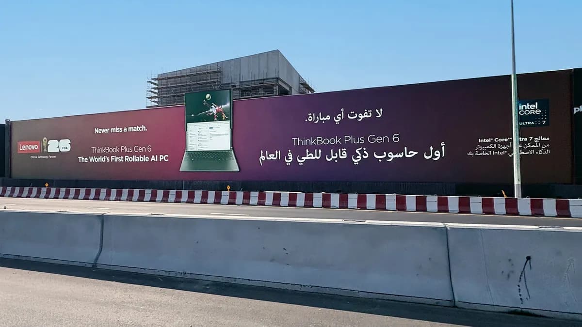 How Lenovo’s Die-Cut Billboards Turn Screens Into Statements